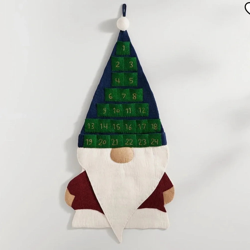 NWT POTTERYBARN  Wool Gnome Hanging Advent Calendar